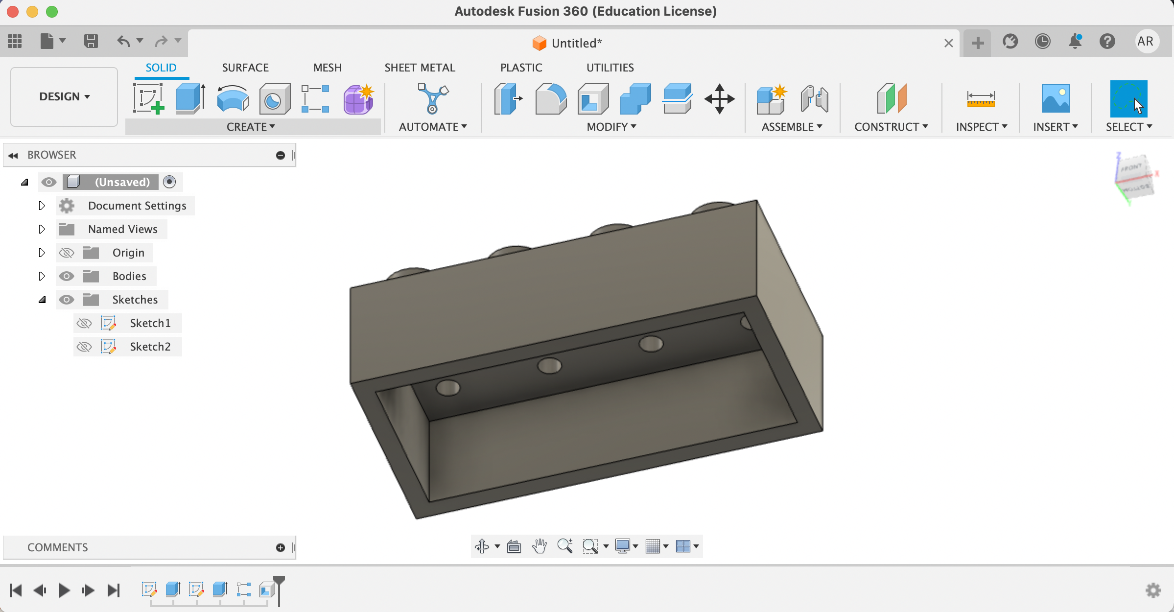Fusion 360 sketch